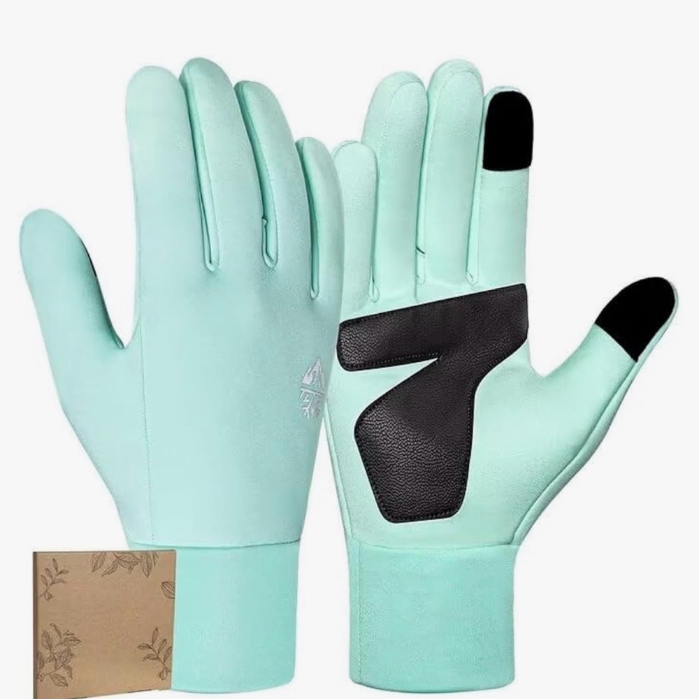Aqua Mint Touchscreen Winter Gloves with Black touch Grip
